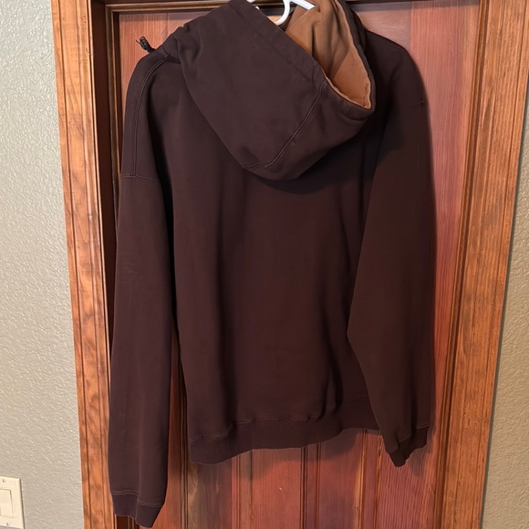 Brown Pullover Hoodie with Circular Design - Picture 2 of 5